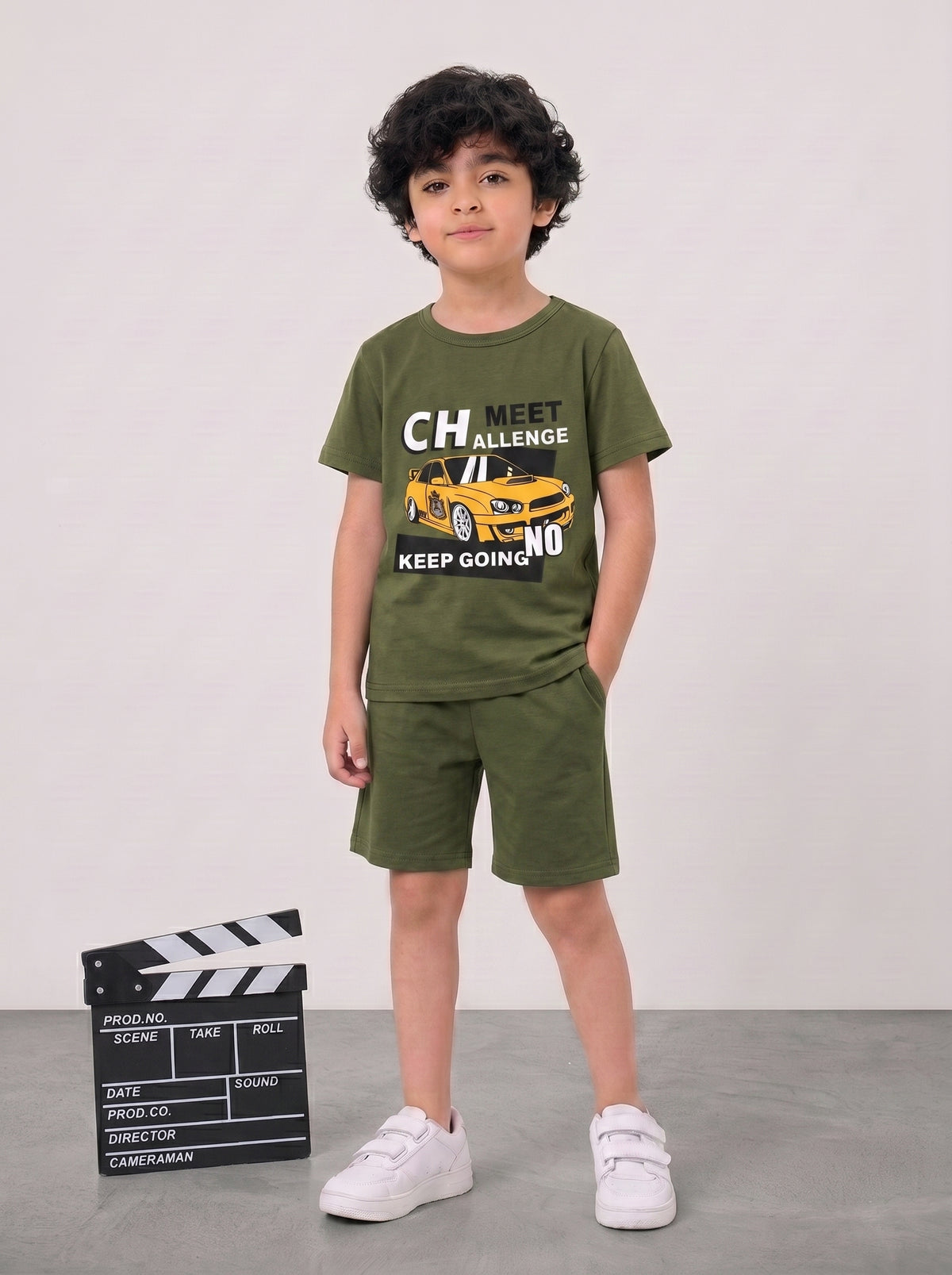 Challenge Accepted Racing Car T-Shirt & Shorts Set