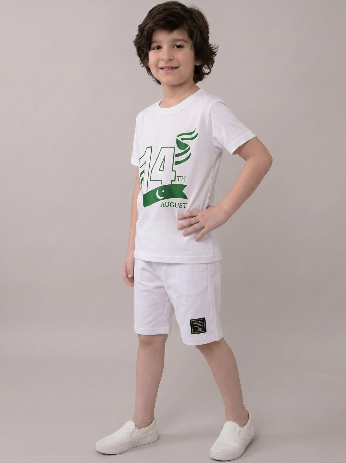 "14th August" T-Shirt & Shorts Set