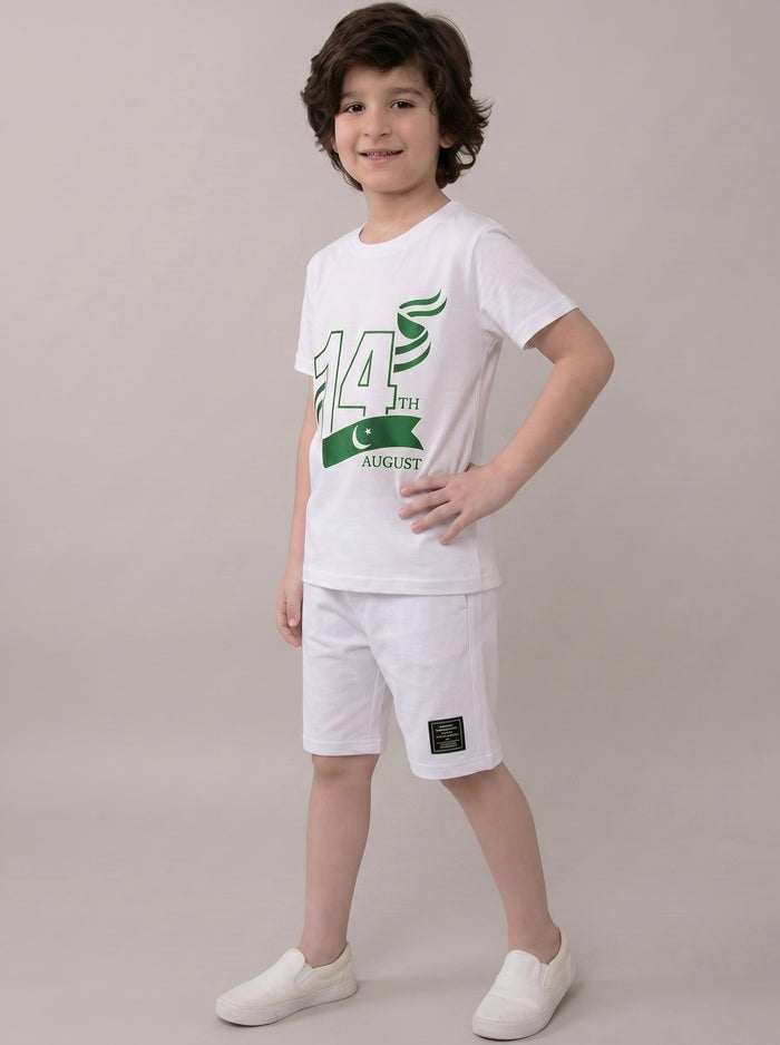 "14th August" T-Shirt & Shorts Set