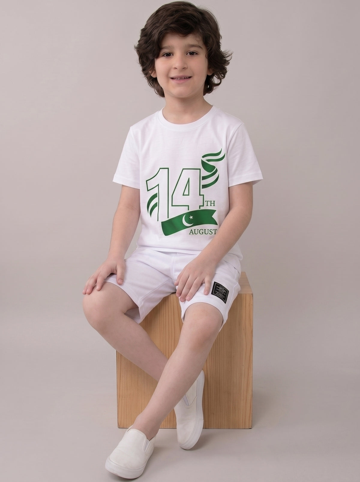 "14th August" T-Shirt & Shorts Set