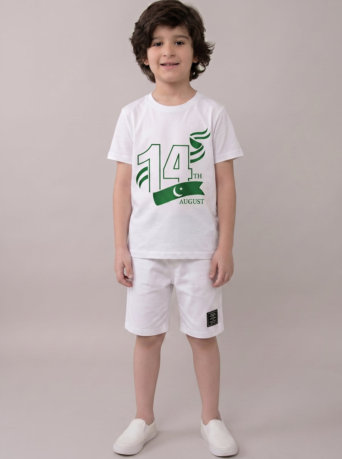 "14th August" T-Shirt & Shorts Set