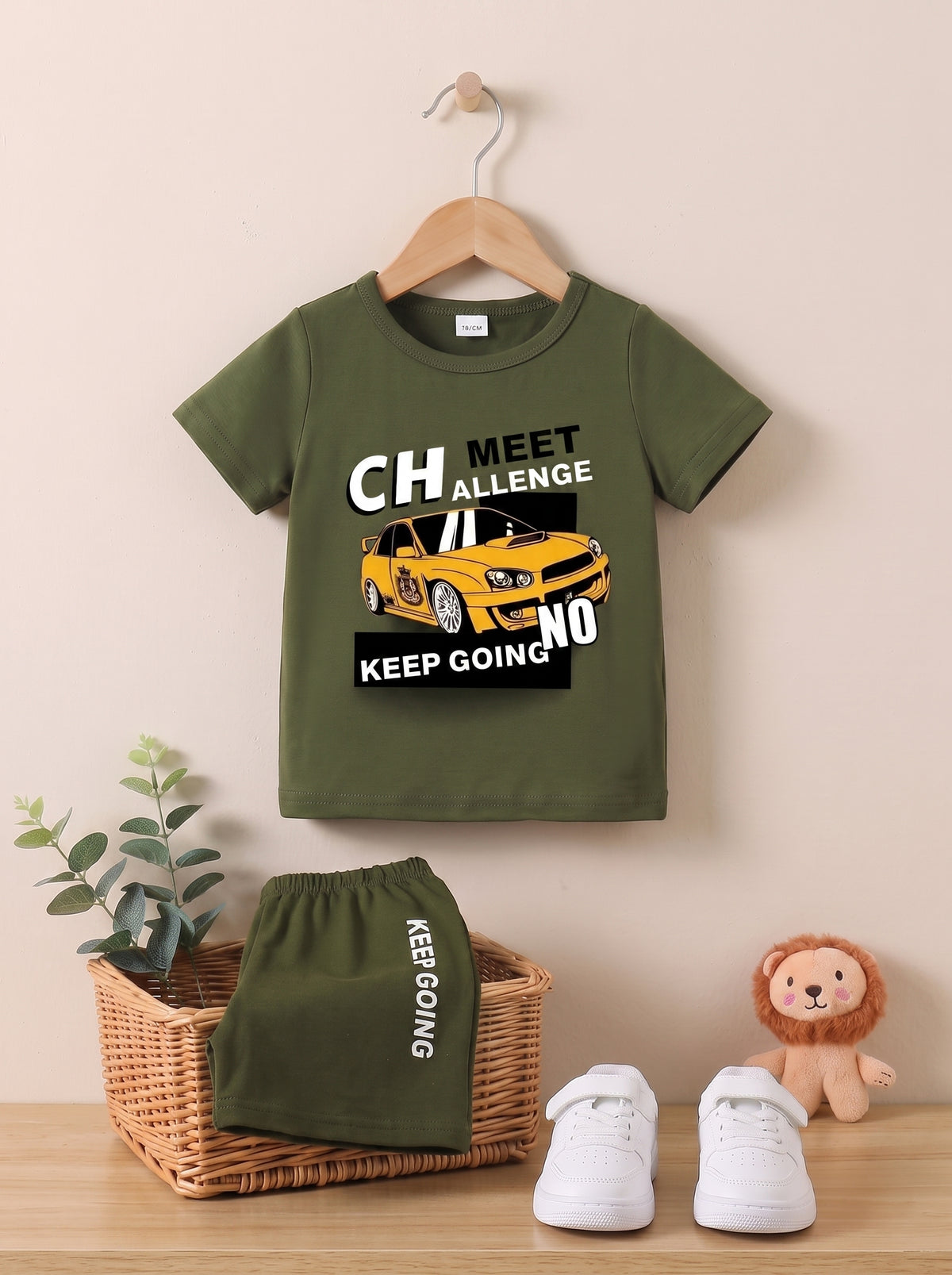 Challenge Accepted Racing Car T-Shirt & Shorts Set