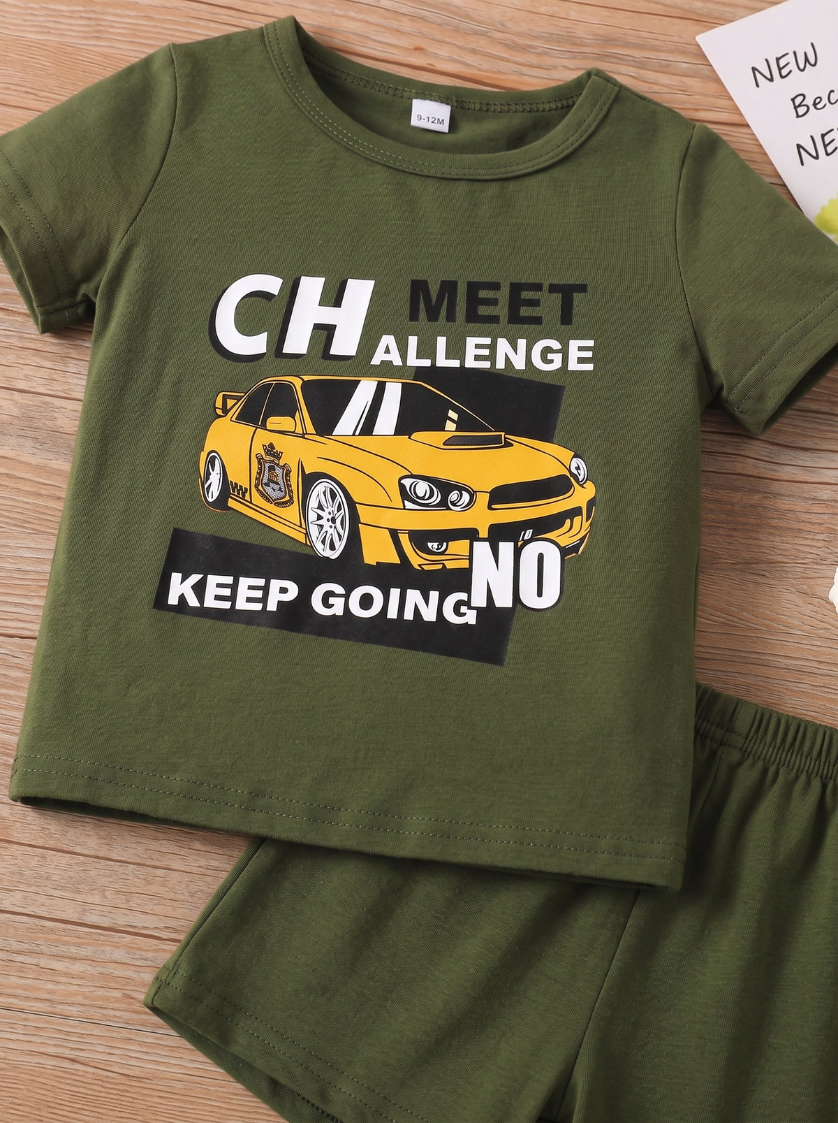 Challenge Accepted Racing Car T-Shirt & Shorts Set
