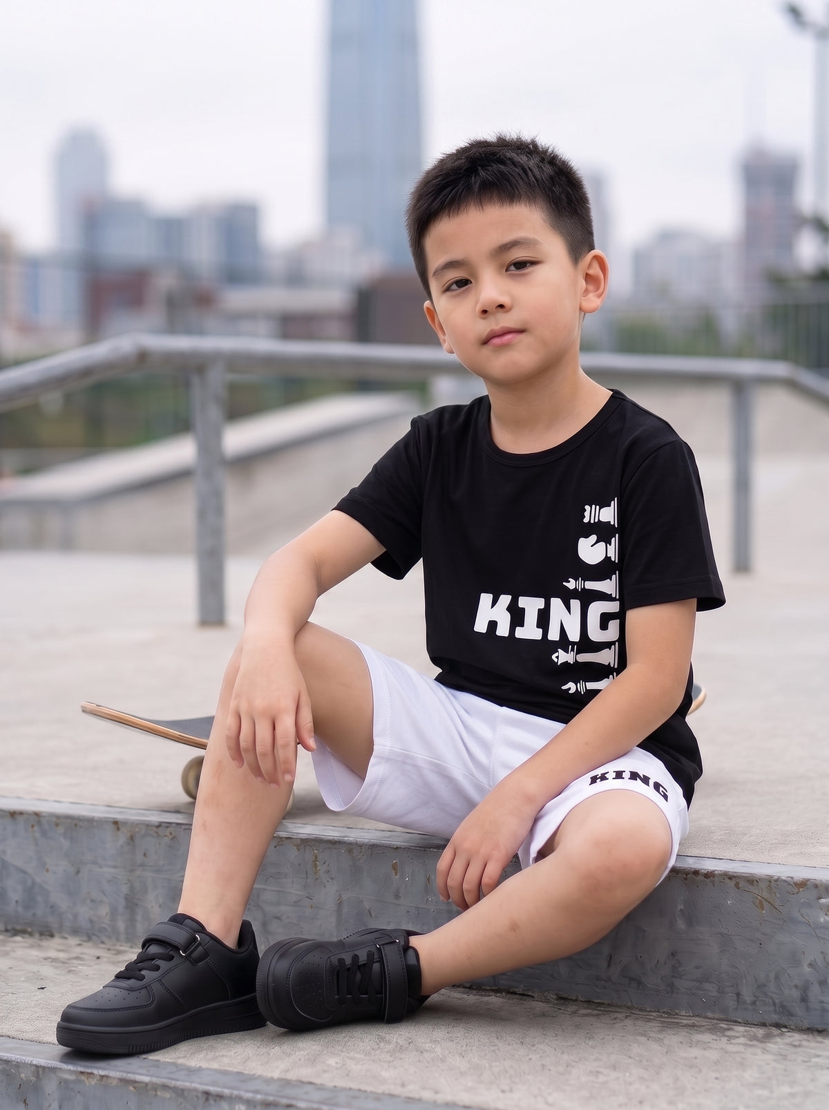 KING Chess Graphic T-Shirt & Shorts Set