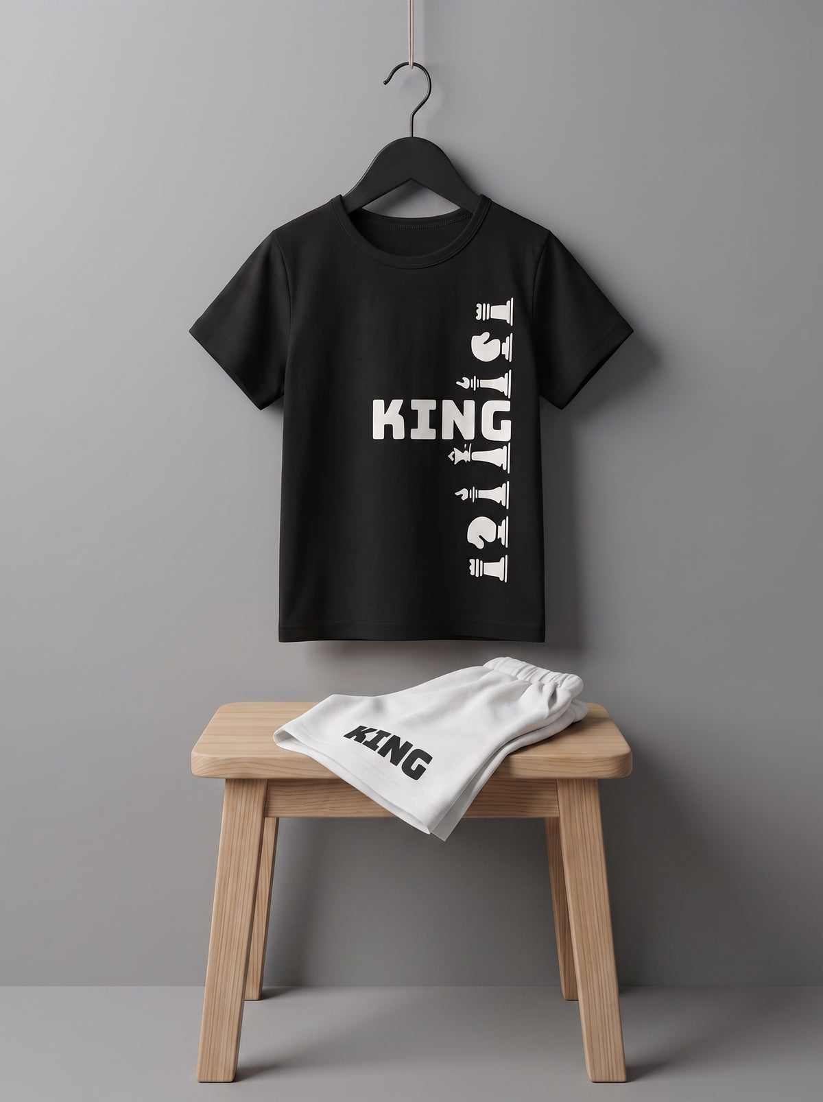KING Chess Graphic T-Shirt & Shorts Set